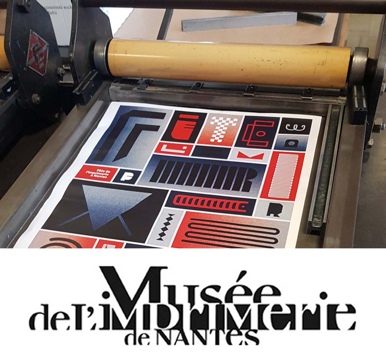 Affiche du musée de l'imprimerie à Nantes avec Ataraxy